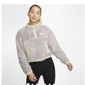 Nike Cropped Half Zip Sherpa Sweater